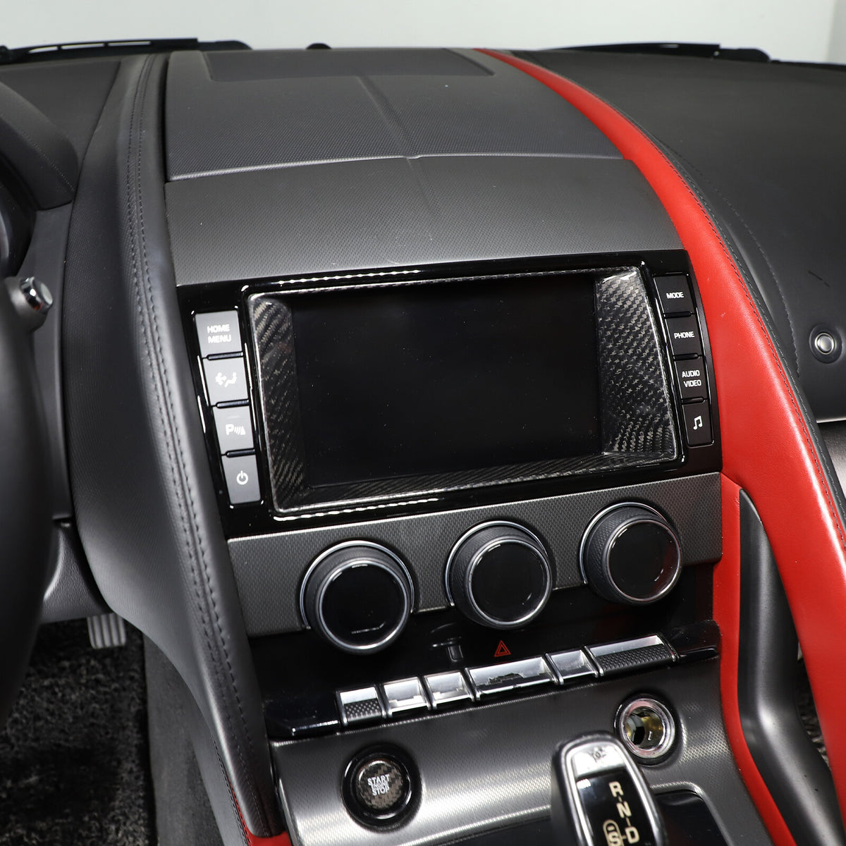 Real Carbon Fiber Touch Display Navigation Screen Cover For Jaguar F-TYPE 13-18 17
