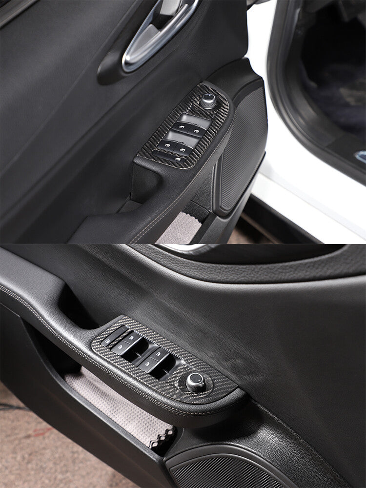 Real Carbon Fiber Window Switch Panel Trim For Alfa Romeo Giulia 952 2017-2020 8