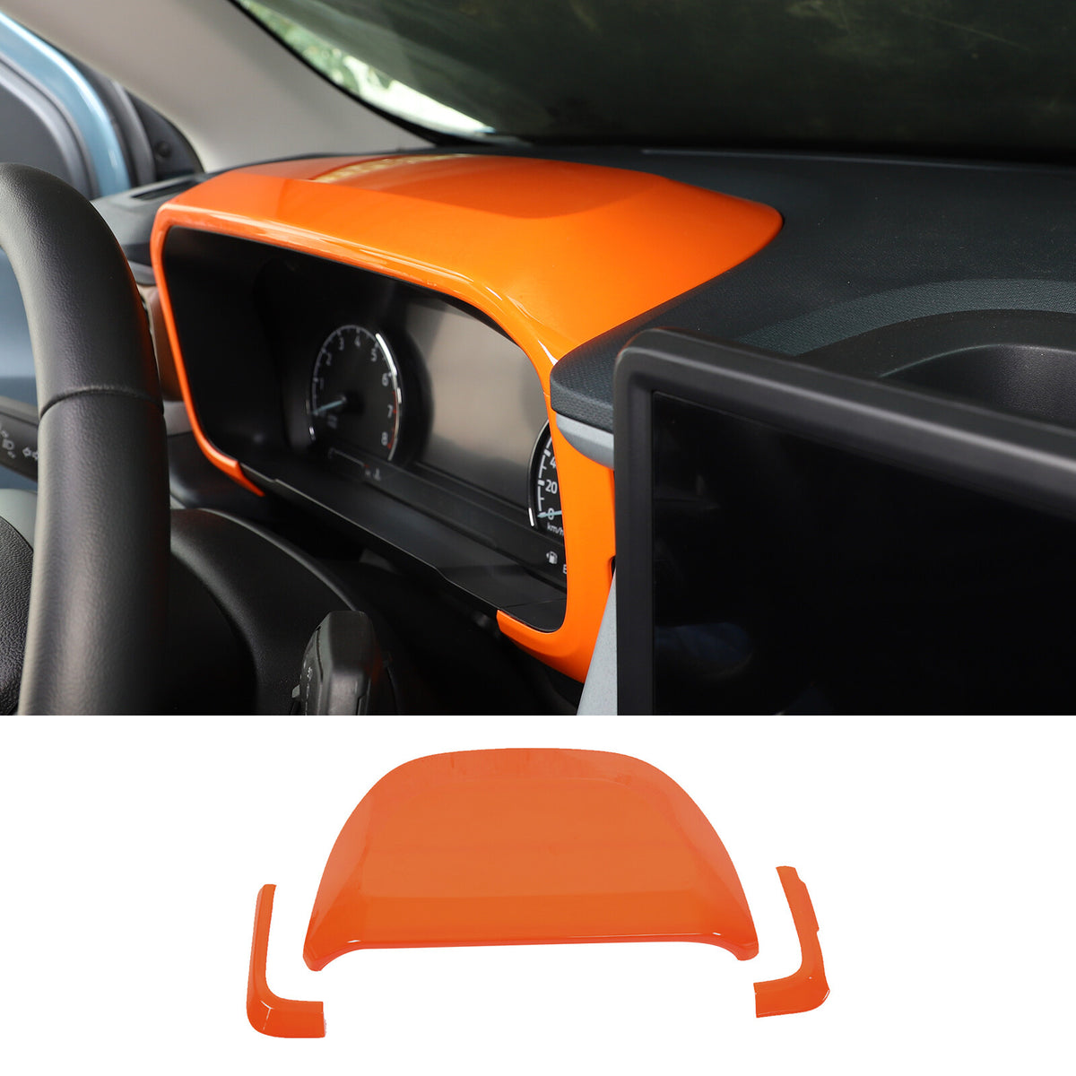 For Ford Maverick 2022-2023 Orange Dashboard Instrument Panel Frame Cover Trim 1