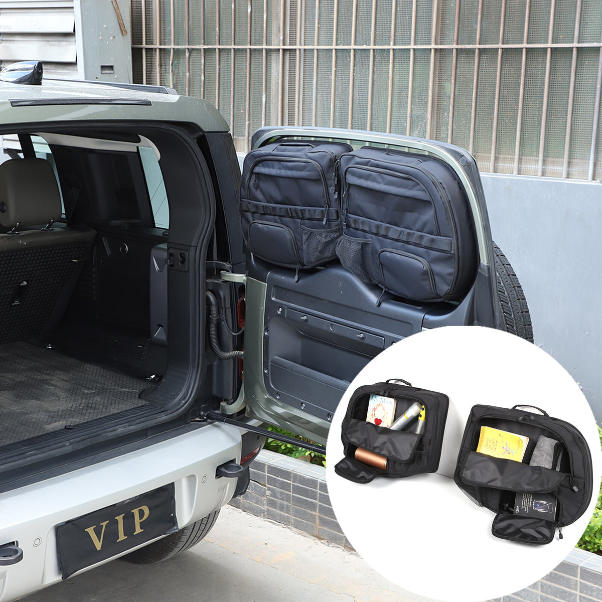 Tailgate Rear Door Cargo Trunk Storage Bag Organizer For Land Rover Defender 20+ 16