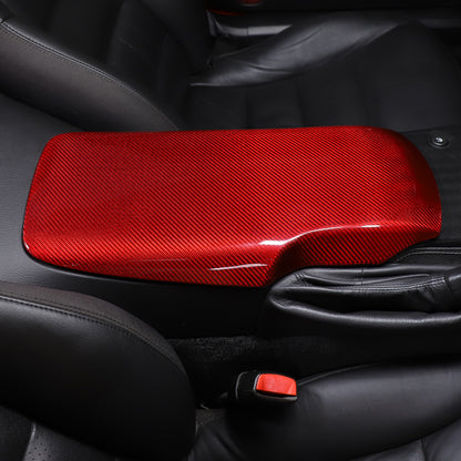 Red Real Carbon Fiber Center Console Armrest Box Cover For Corvette C6 2005-13 20