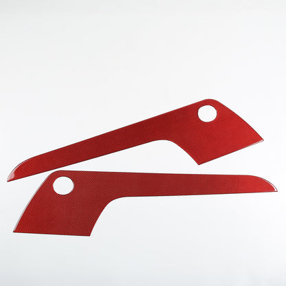 For Corvette C6 05-13 Door Bottom Anti-Kick Anti-Scratch Trim Carbon Fiber Red 12