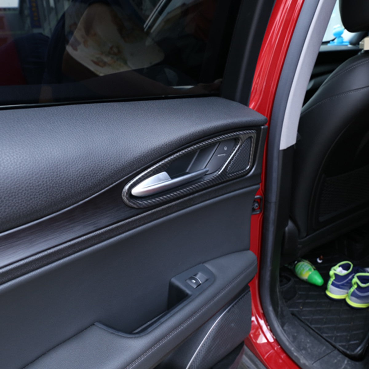 Real Carbon Fiber Inner Door Handle Trim Cover For Alfa Romeo Stelvio 2017-2020 12