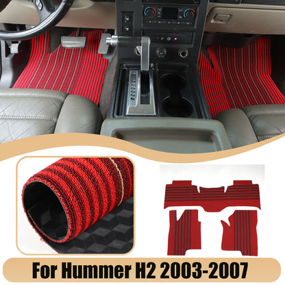 Red Car Floor Mats Liner Cargo Carpets Foot Pads For Hummer H2 2003-2007 1