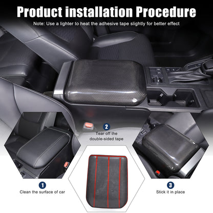 Real Carbon Fiber Center Armrest Box Trim For Toyota Land Cruiser LC250 24+ 10