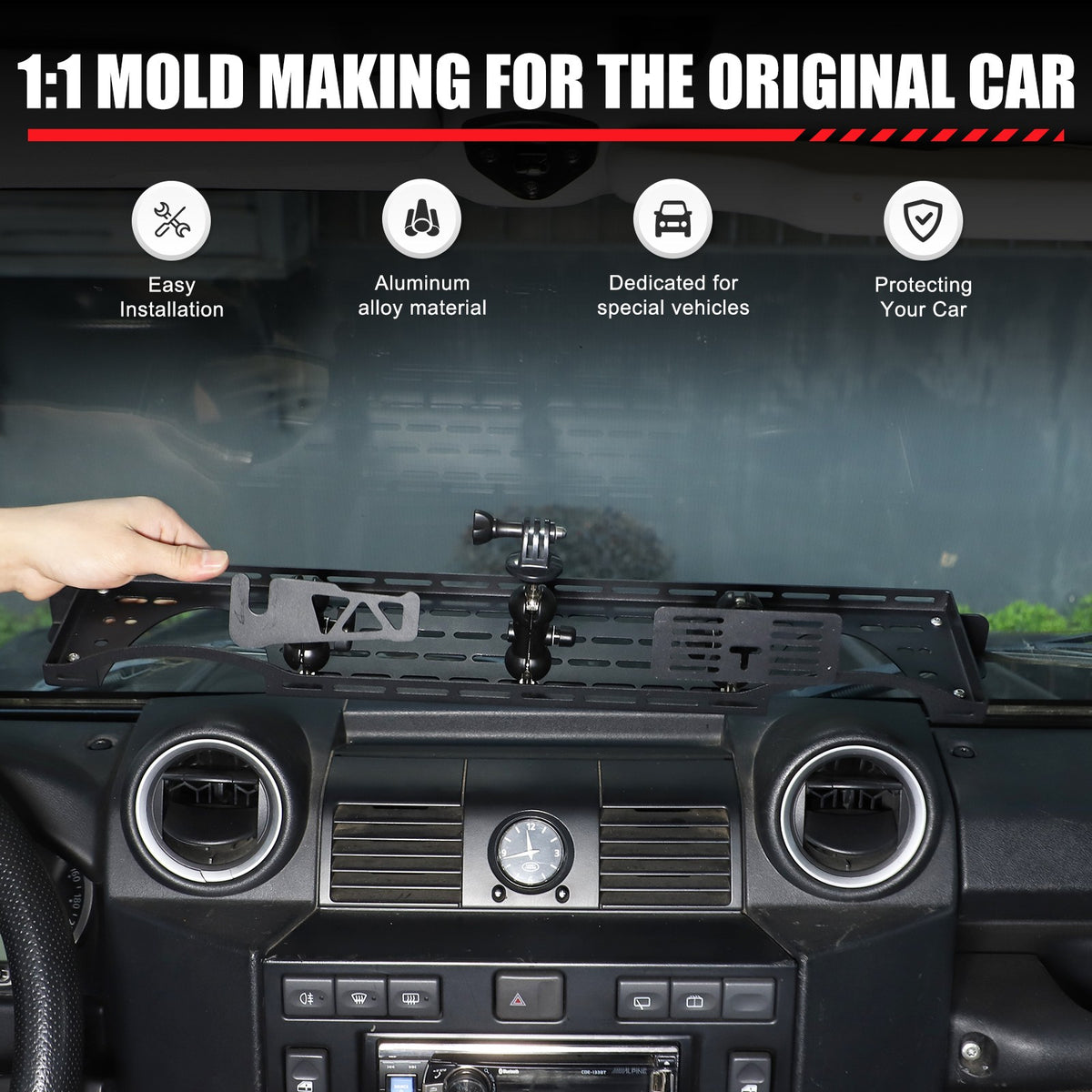 Dashboard Phone Holder Mount Bracket Storage Box Tray For LR Defender L316 04-18 9