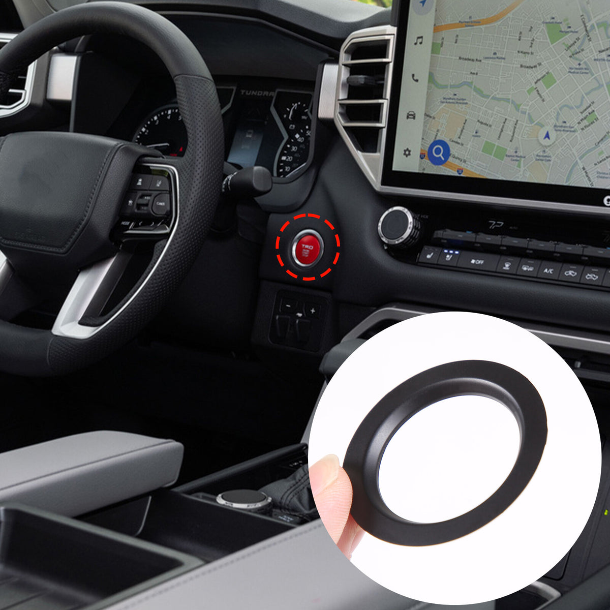 Matte Black ABS Interior Decoration Cover Trim Kit For Toyota Tundra 2022-26 US - Variants 1-5 23