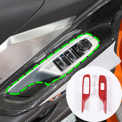 Red Full Interior Set Dash Panel Decor Cover Trim Kit For Corvette C8 2020-25 - Variants 6-10 52