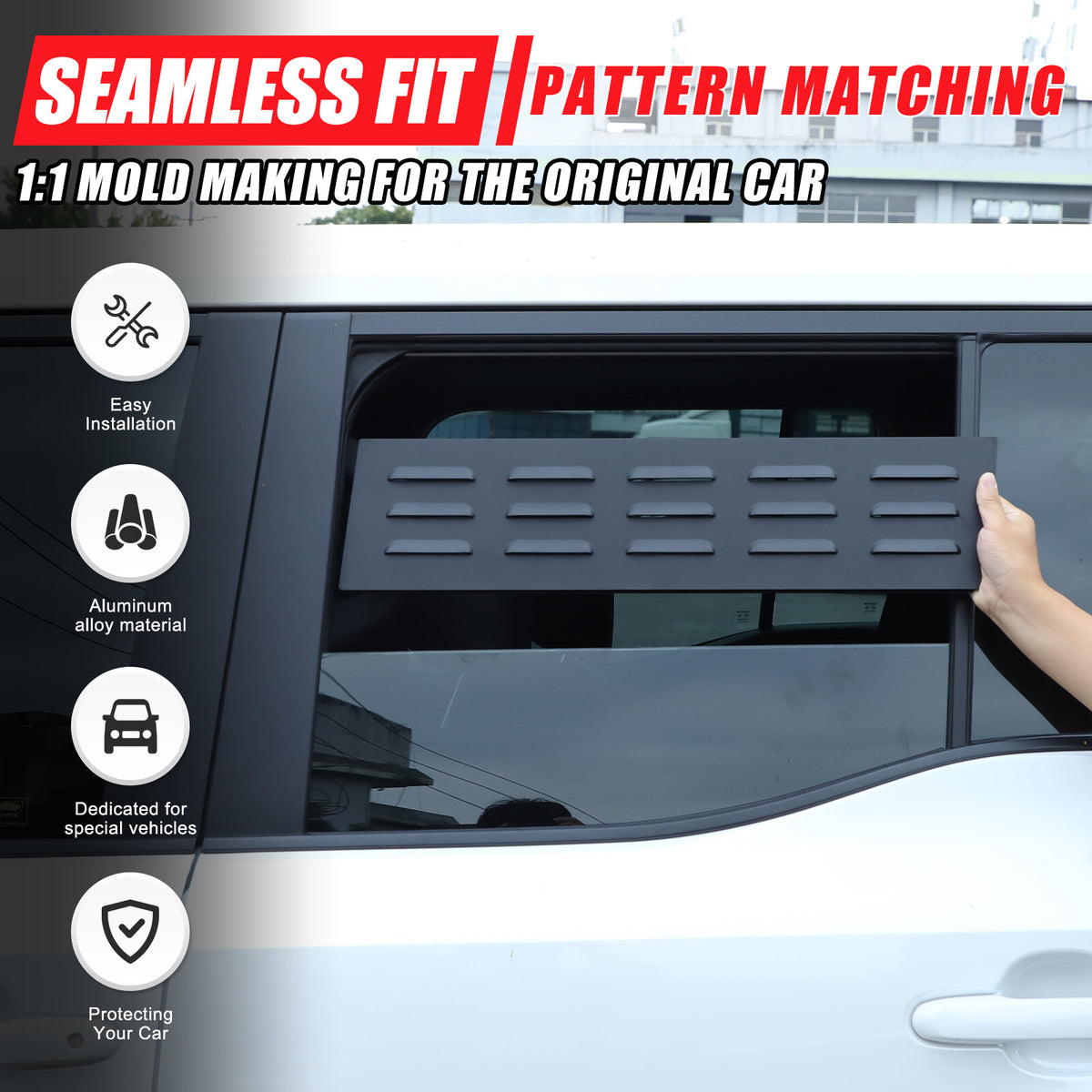 Front & Rear Window Louver Air Vent Trim For Toyota Land Cruiser Prado LC250 24+ 13