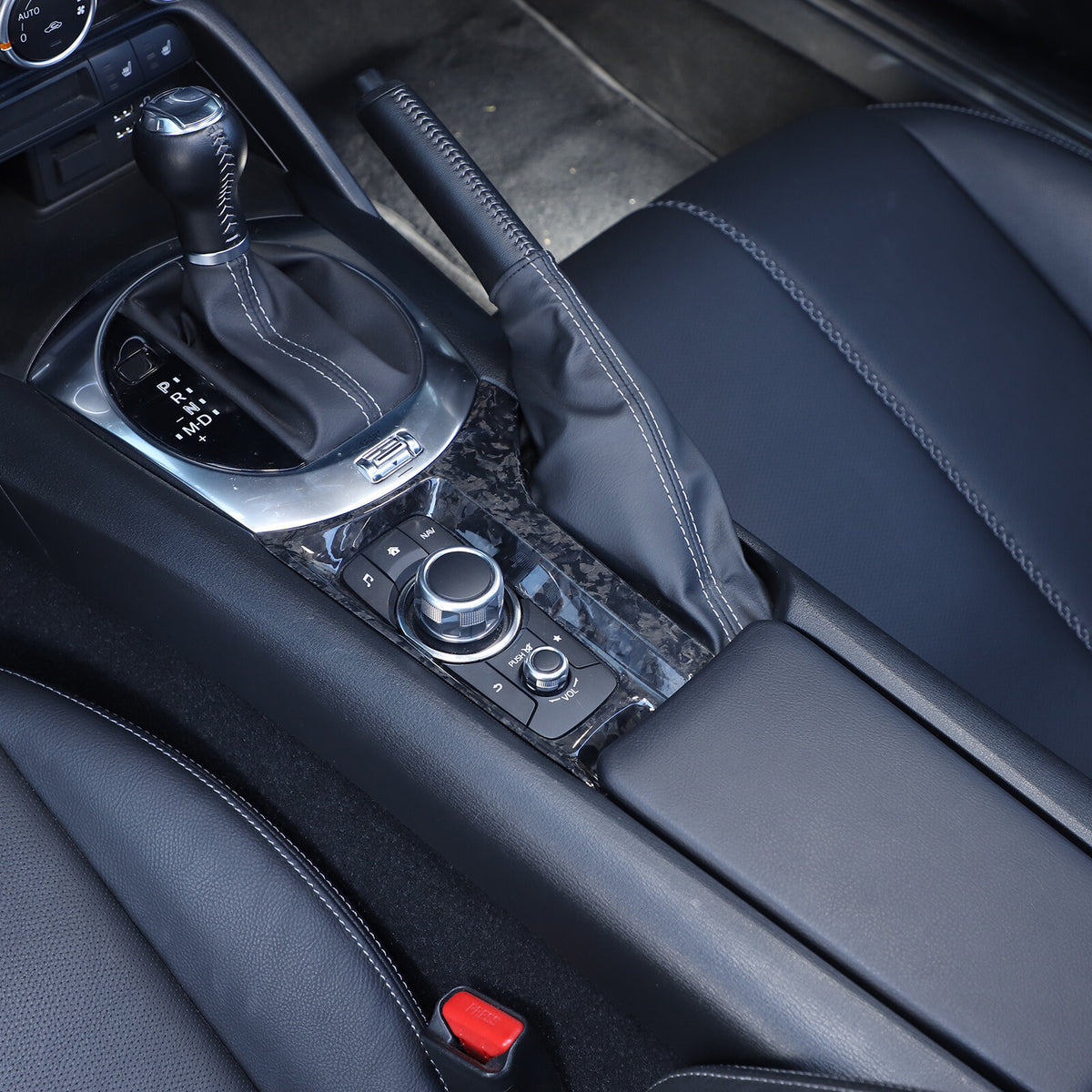 Forged Real Carbon Fiber Multimedia Panel Trim Cover For Mazda MX-5 2016+ 6