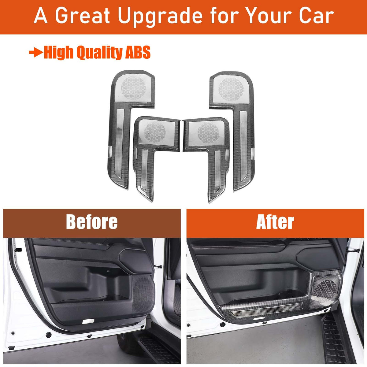 ABS Carbon Fiber Door Anti‑Kick Panel Trim For Toyota Land Cruiser LC250 24+ US 6