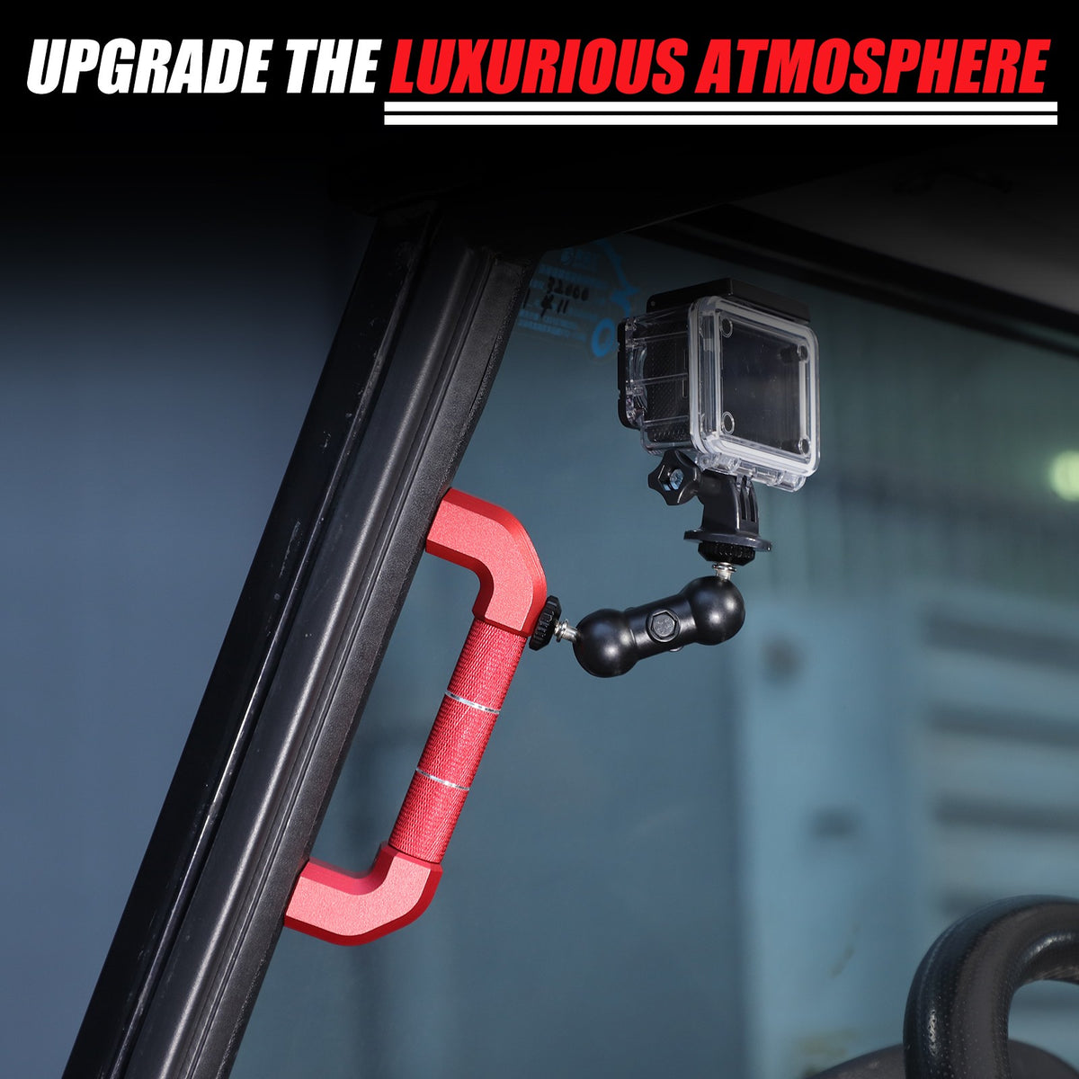 Red Aluminum A-Pillar Handle Cam Mount For Land Rover Defender L316 2004-2018 23