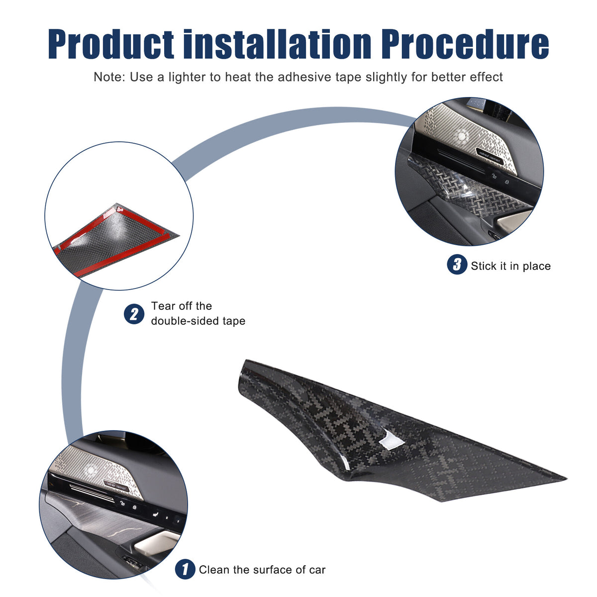X Style Real Carbon Fiber Inner Front door Cover Trim For BMW 5 Series G60 2024+ 18