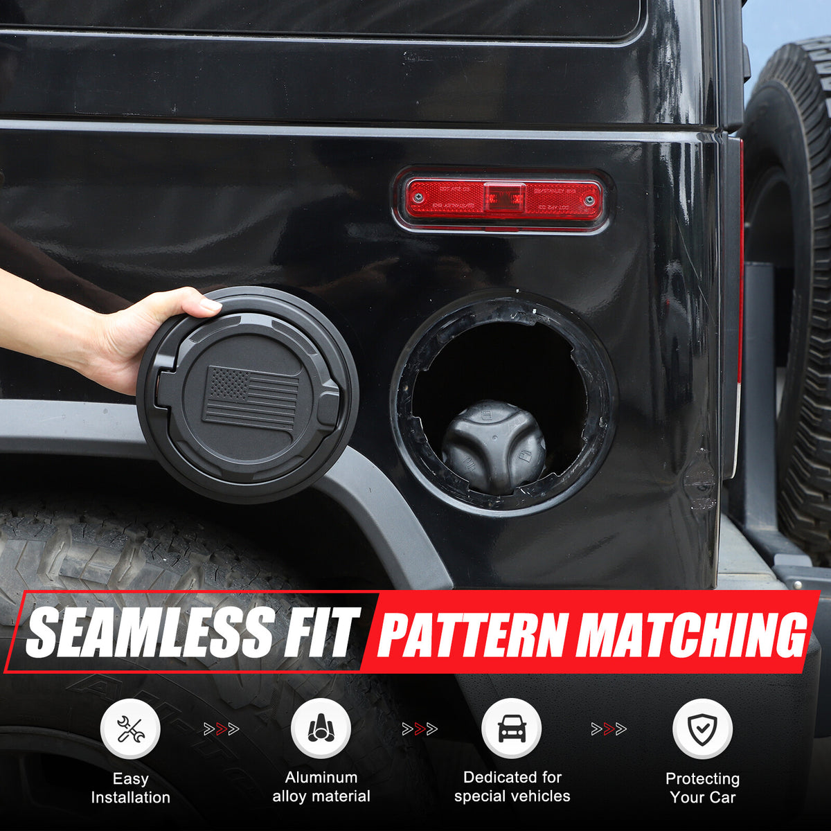 Replace US Flag Door Fuel Tank Cover Gas Lid Cap For Hummer H2 2003-09 15