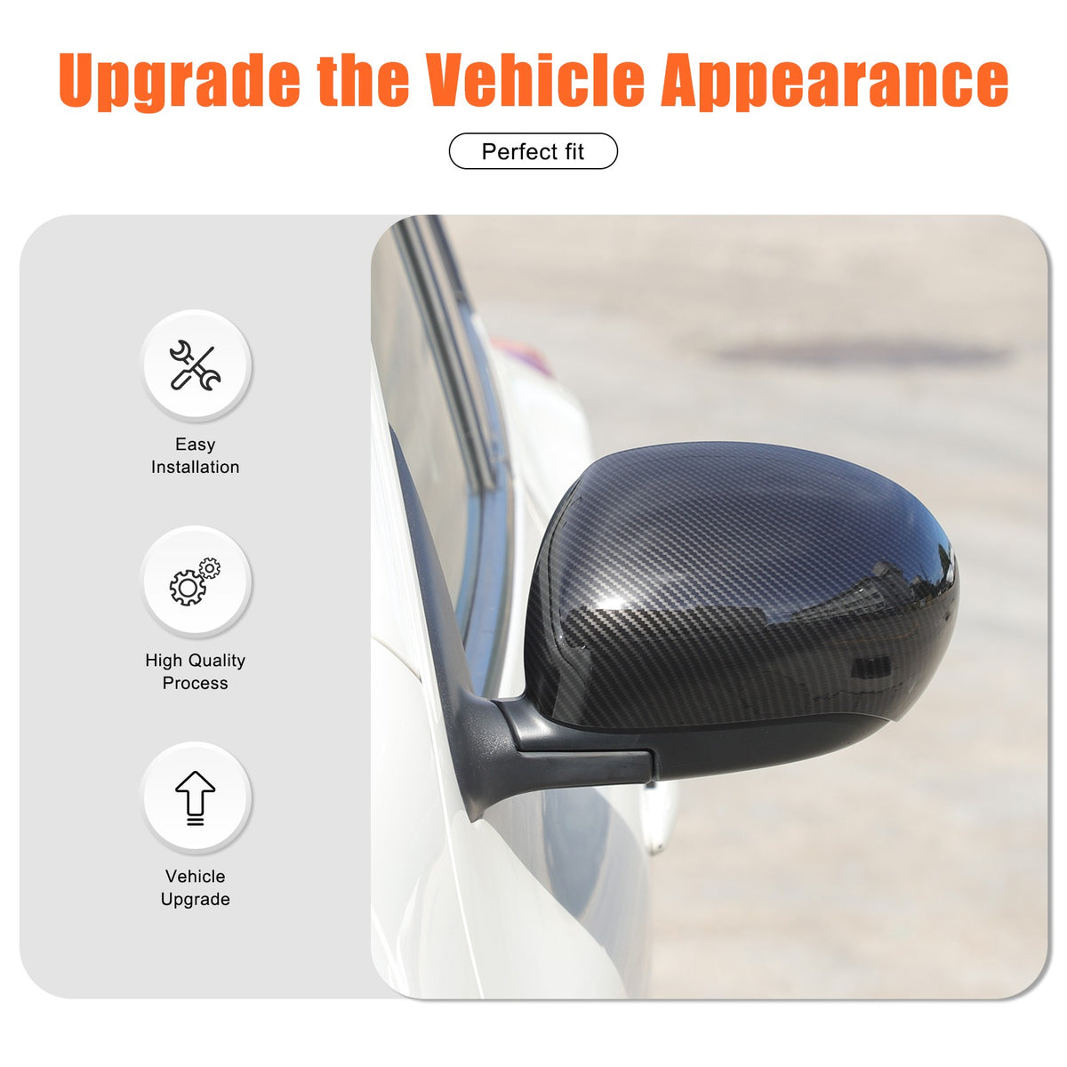 Carbon Fiber ABS Full Wrap Exterior Side Mirror Cover For Nissan Juke2010-2014 3