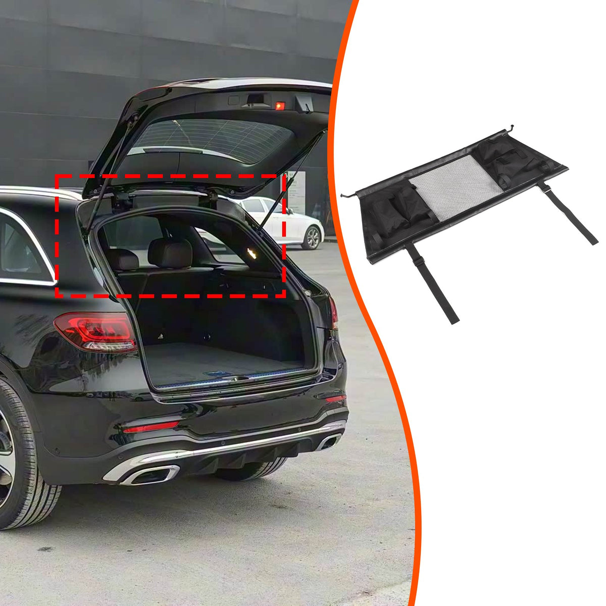 Rear Trunk Cargo Organizer Isolation Storage Net For Benz GLC X253 2016-2022 US 11