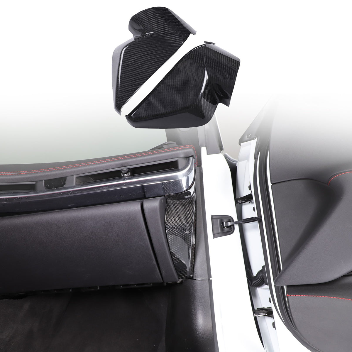 Real Carbon Fiber Interior Door Pillar Trim Cover For Corvette C8 2020+ 18