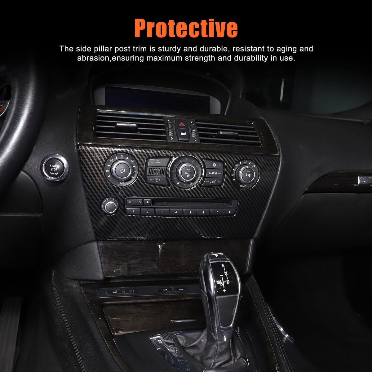 ABS Carbon Center Air Conditioning Cover Trim For BMW 6 Series E63 E64 2004-2009 10