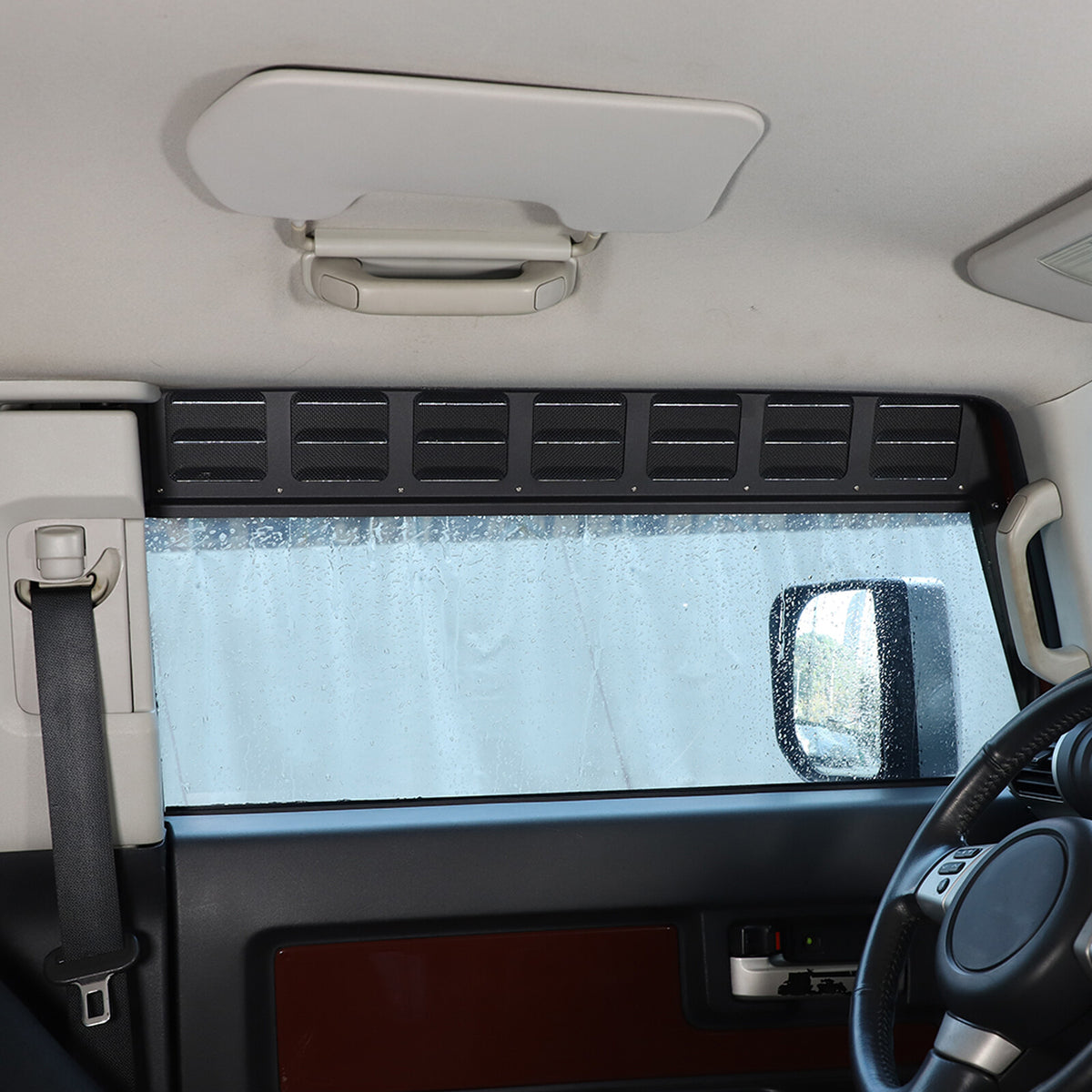 Black Aluminium Alloy Door Window Air Vents Screen For Toyota FJ Cruiser 2007-21 11