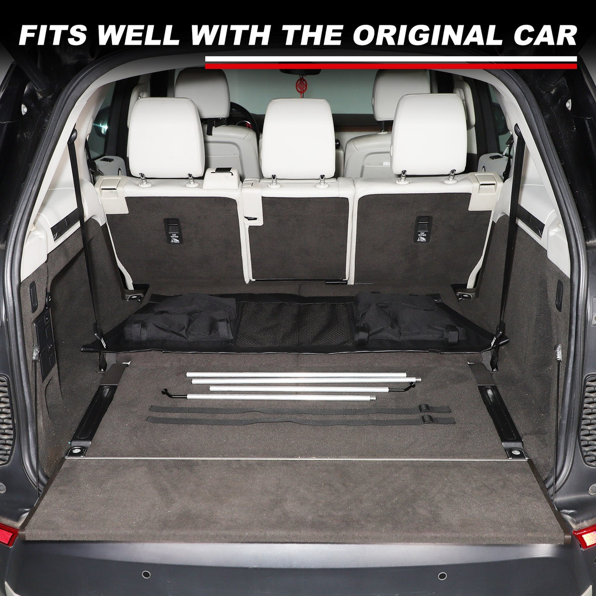 Trunk Divider Net Storage Bag Box Tray For Land Rover Discovery 5 L462 2017+ 9
