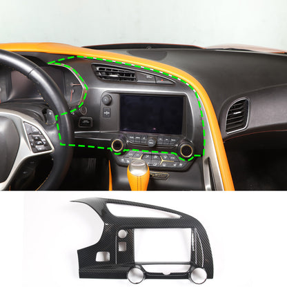 ABS Carbon Interior Center Dashboard AC Air Vent Cover For Corvette C7 14-19 2