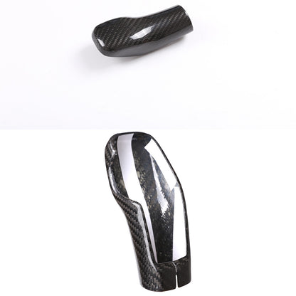 2pcs Carbon fiber Gear Shift Knob Handle Trim Cover For Toyota Supra A90 2019-22 11