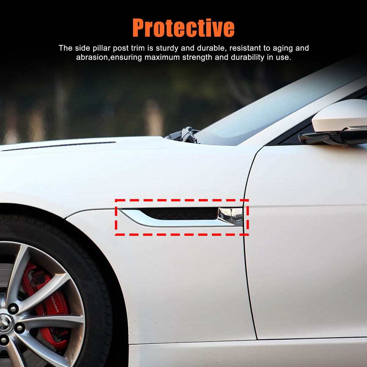 Sport Red ABS Side Fender Vent Frame Trim For Jaguar F-TYPE X152 2013-2020 20