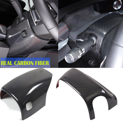 Real Carbon fiber Steering Wheel Upper & Lower Base Cover For Corvette C8 20-26 1