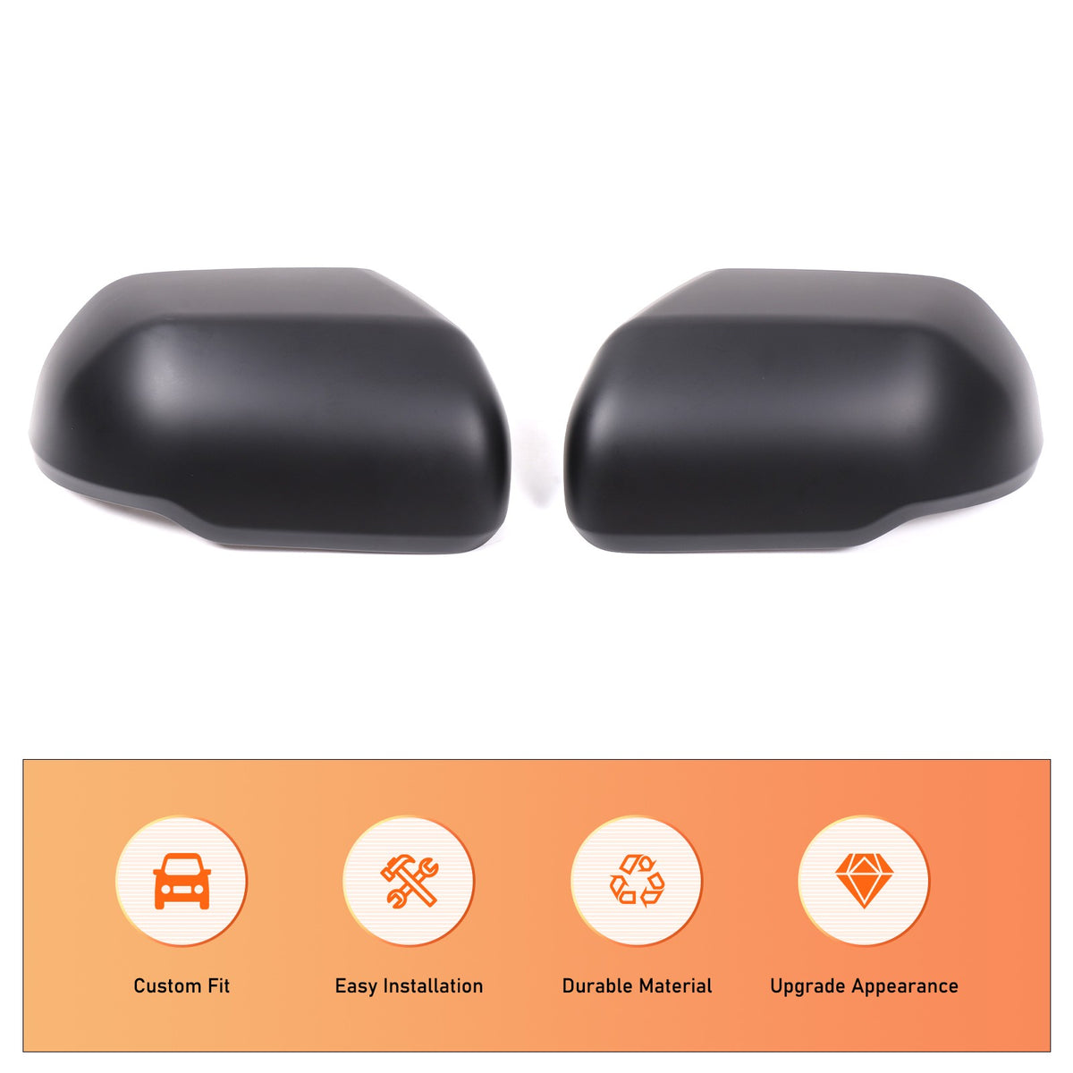 Matte Black Exterior Rearview Mirror Cover Trim For Toyota Tundra/Sequoia 2022+ 11