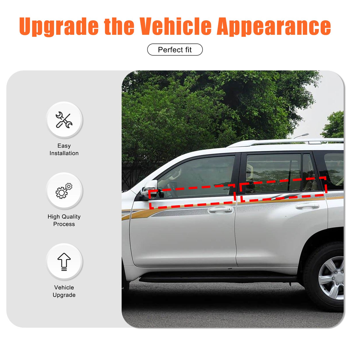 Replacement Rubber Window Outer Seal Strip For Toyota Prado LC150 2010-2020 US 3