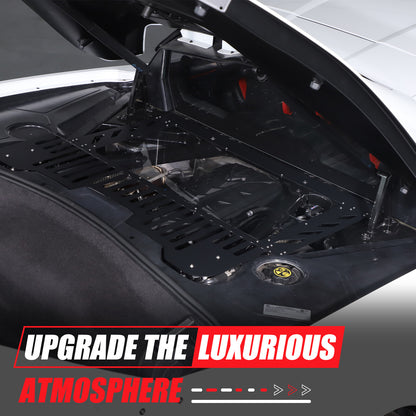 Black Aluminum Engine Hood Transparent Panel Cover Trim For Corvette C8 20+ 8