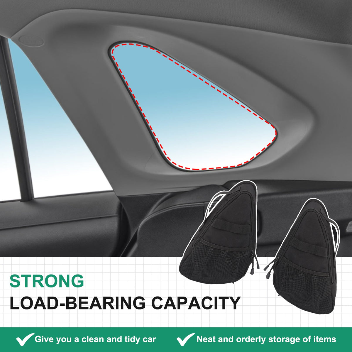 Black Rear Trunk Side Storage Window Bag Tray For Toyota RAV4 2020+ US 1