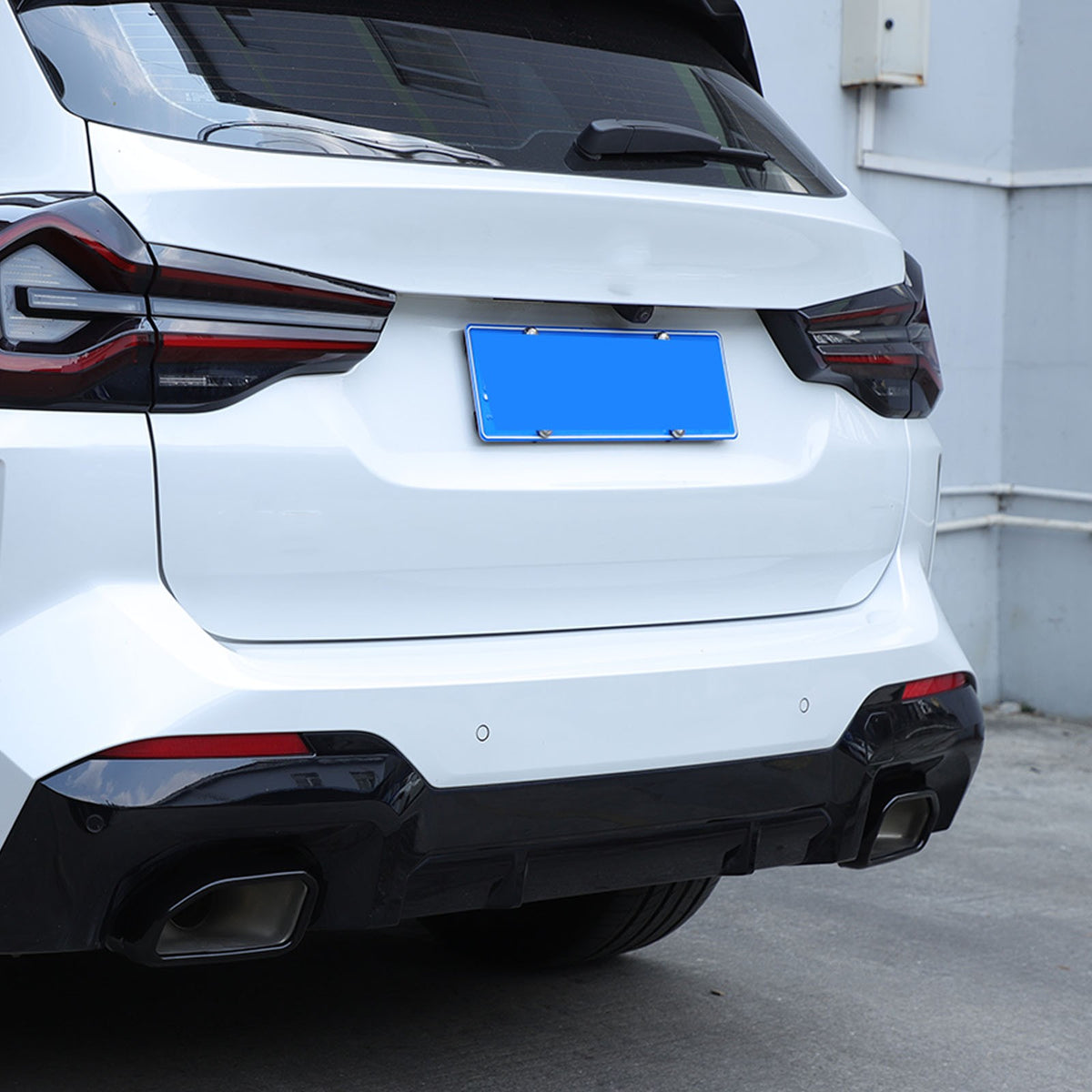 Steel Glossy Black Exhaust Tailpipe Tip Trim For BMW X3 G01 X4 G02 2022-2024 2