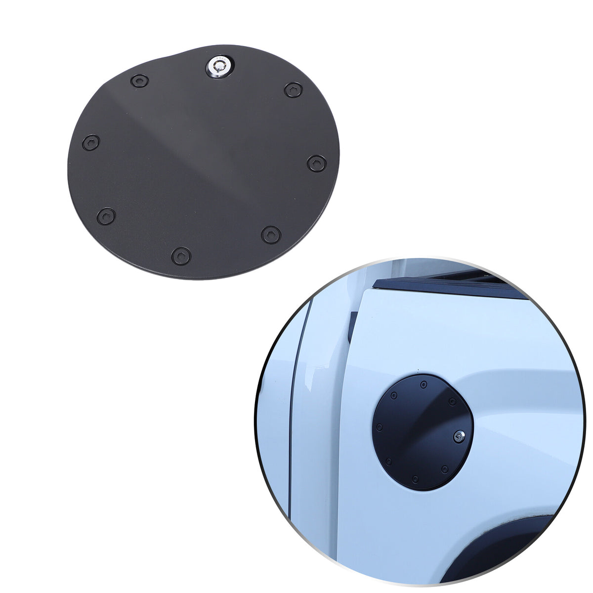 Locking Fuel Door Black Gas Tank Cap Cover Lock Key For Toyota Tundra 2022-2026 13
