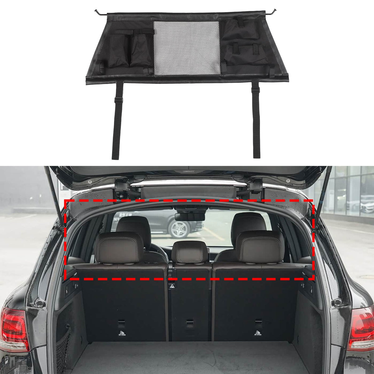 Rear Trunk Cargo Organizer Isolation Storage Net For Benz GLC X253 2016-2022 5
