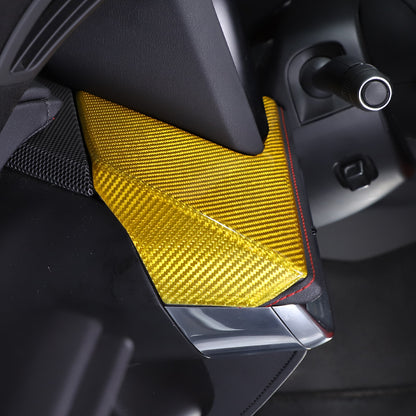 Yellow Carbon Fiber Car Driver Side Dashboard Cover Trim For Corvette C8 20-25 9