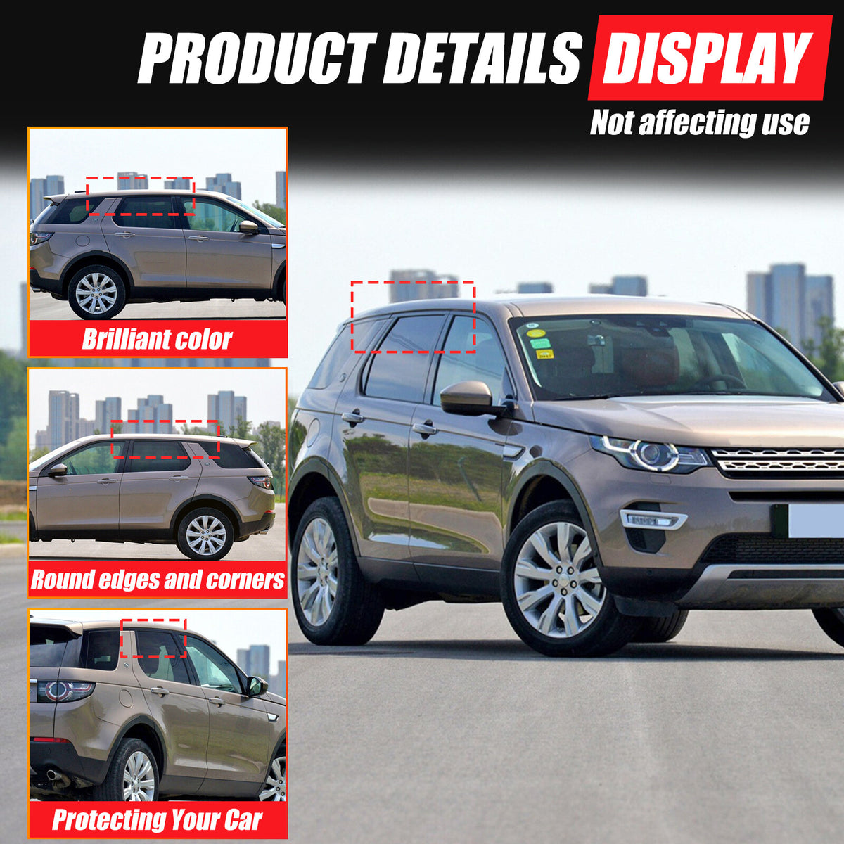 Rear Door Window Louver Air Vent Panel Trim Cover For LR Discovery Sport 2015-25 9
