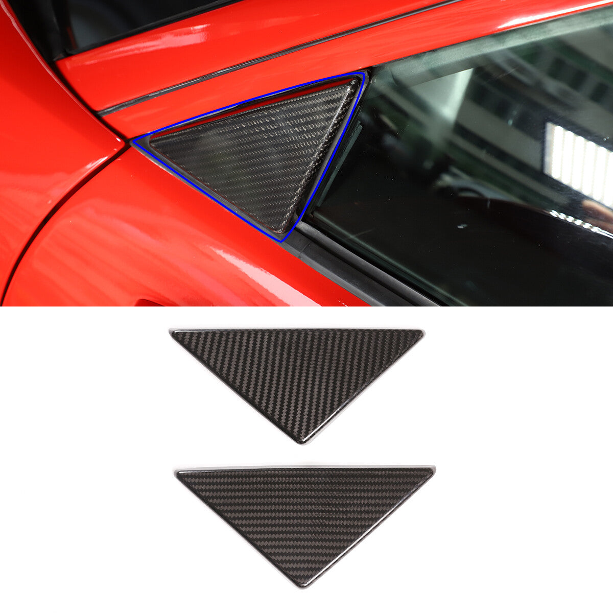 Real Carbon Fiber A-Pillar Front Window Triangle Cover For Ferrari 458 2011-2016 12