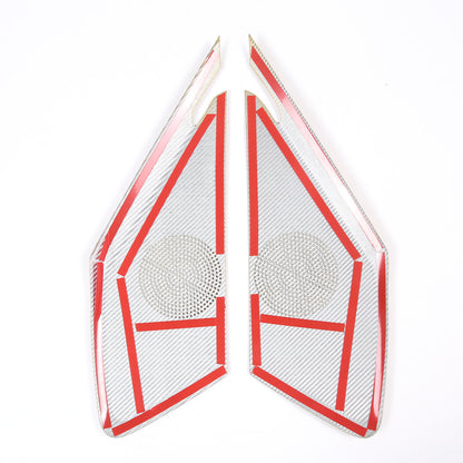 Yellow Real Carbon Fiber Door Sound Speaker Cover Trim For C8 Corvette 1LT 2026 4