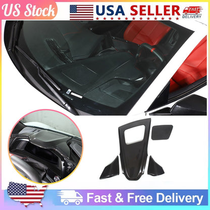 ABS Carbon Fiber Dashboard Instrument Upper Panel Trim For Corvette C8 20-25 US 1