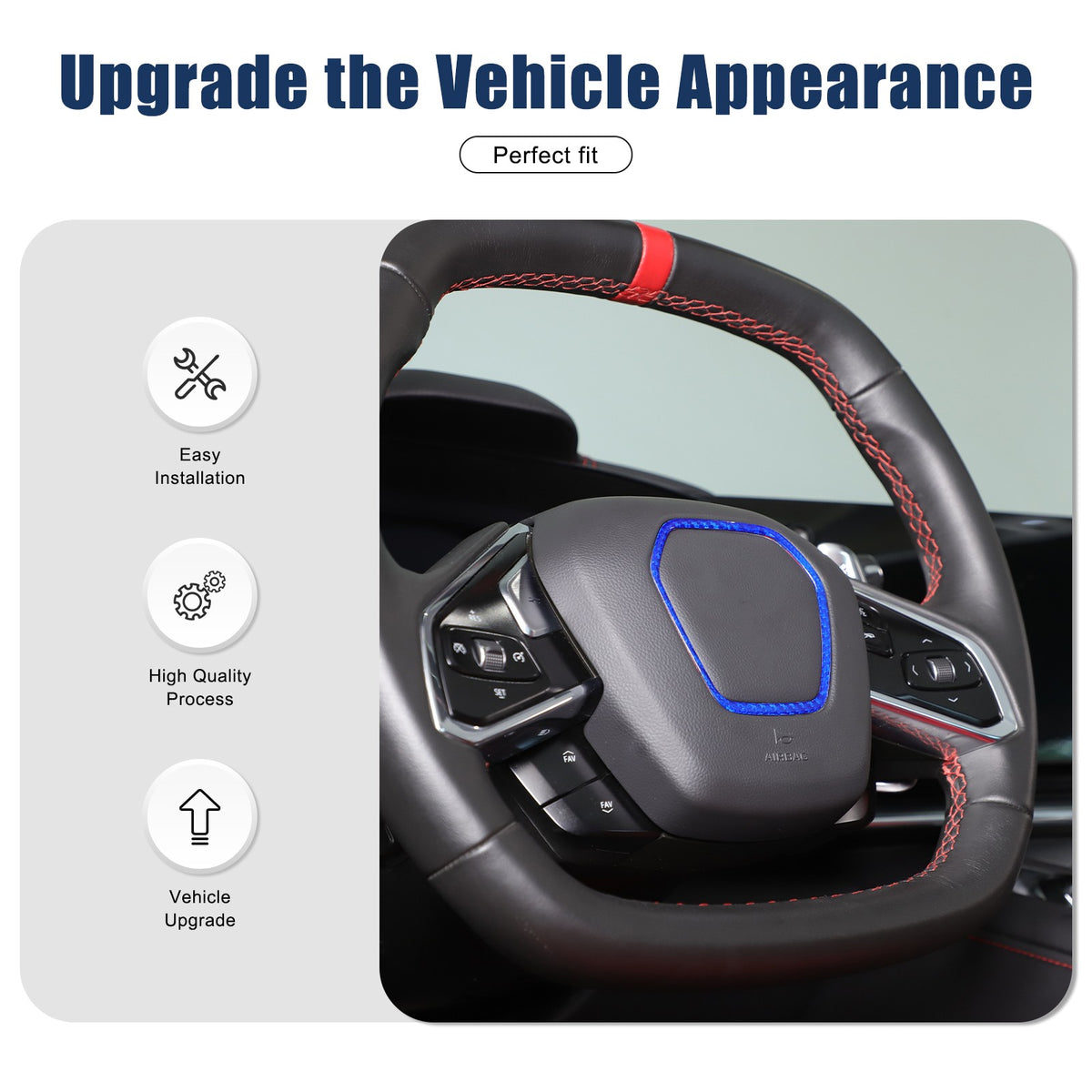 Blue Real Carbon Fiber Full Interior Set Decor Trim Kit for Corvette C8 20-25 - Variants 21-25 25