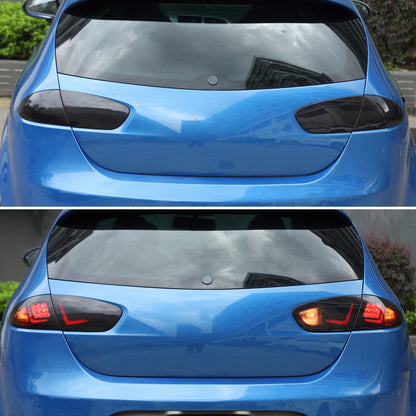 Transparent Gray Smoked Tail Light Trim Cover For Seat Leon MK2 1P1 2008-2012 9