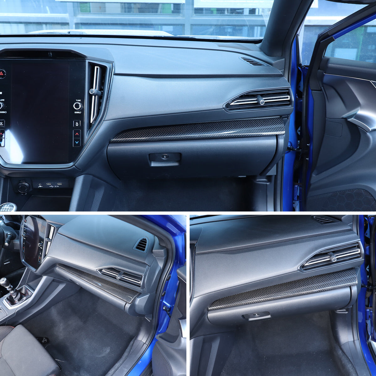 Real Carbon Fiber Console Dashboard Panel Trim Cover For Subaru WRX STI VB 22-24 10
