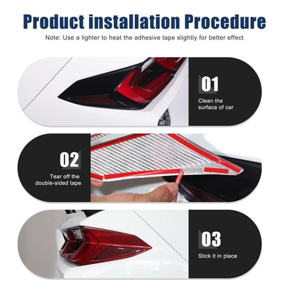 Red Real Carbon Fiber Rear Tail Light Side Trim For Corvette C8 2020+ US 4