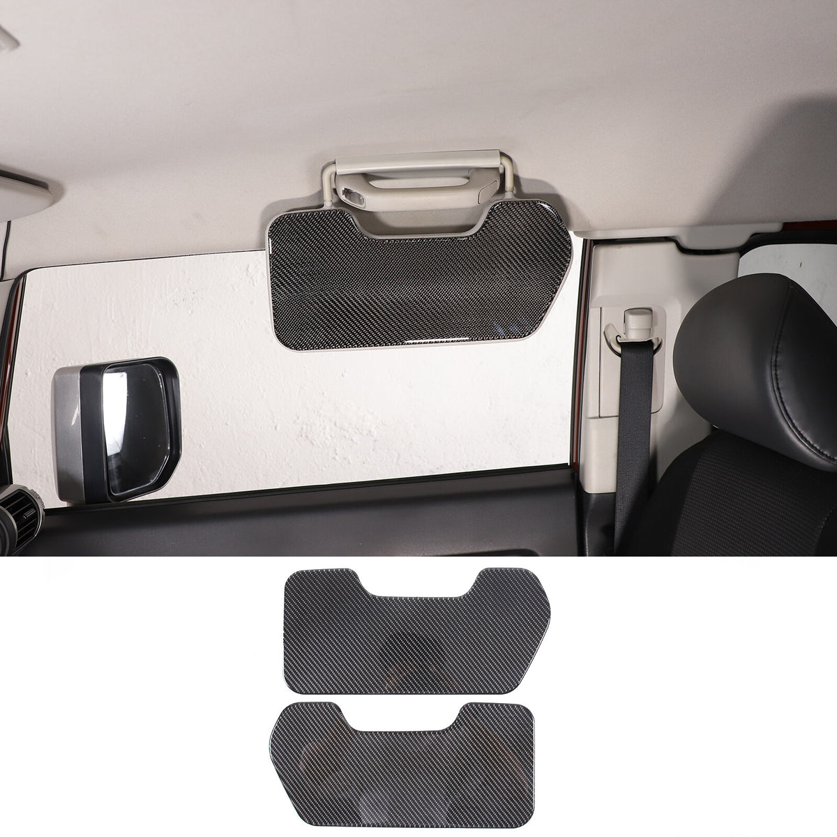 Carbon Fiber Sun Visor Panel Sticker For Toyota FJ Cruiser 2007-2021 1