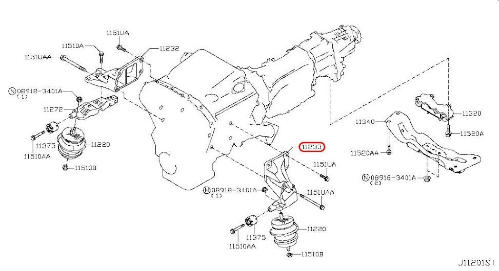 NISSAN OEM Engine Mounting Bracket LH 11233-4GA5A for Infiniti Q50 2014-2019 3