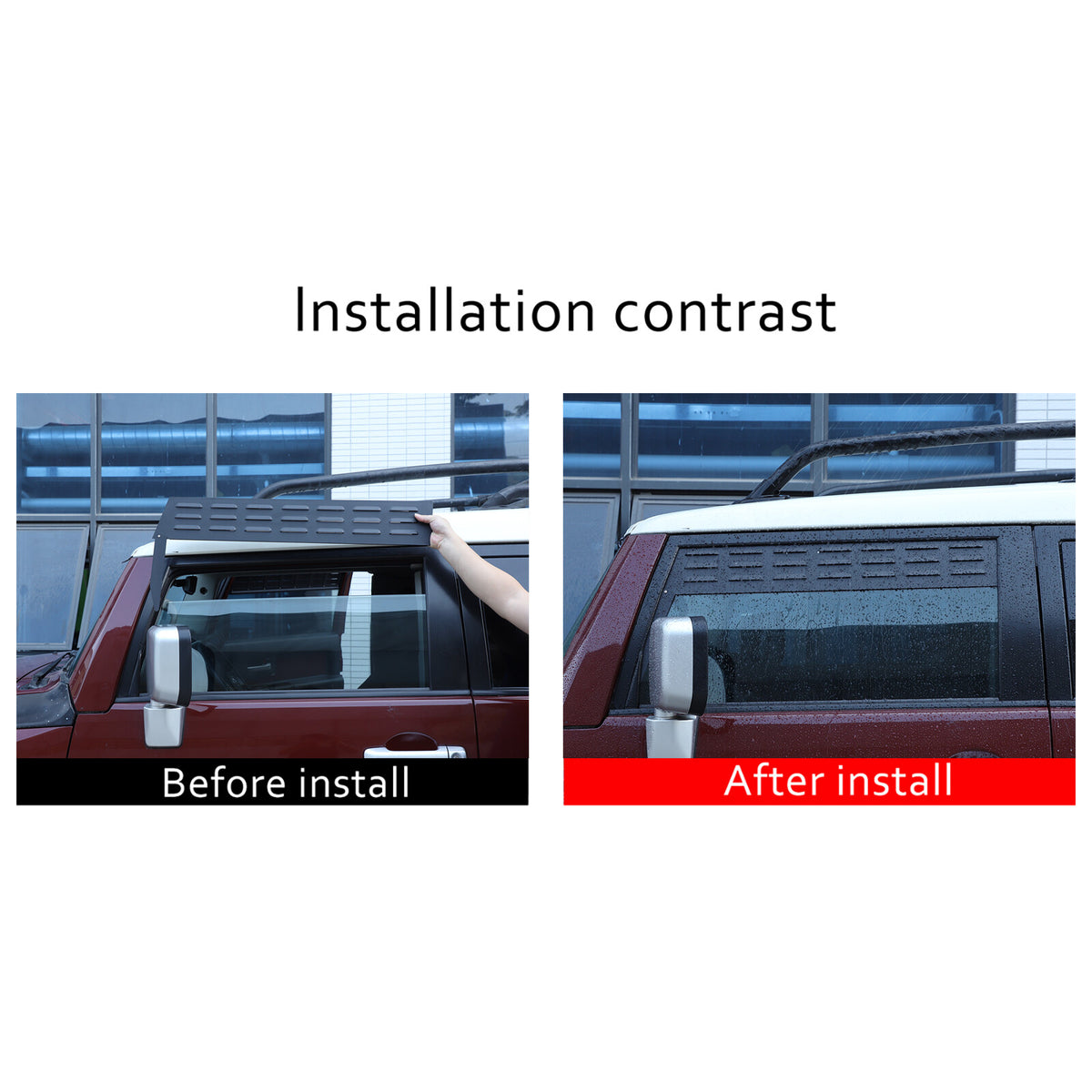 Black Aluminium Alloy Door Window Air Vents Screen For Toyota FJ Cruiser 2007-21 19