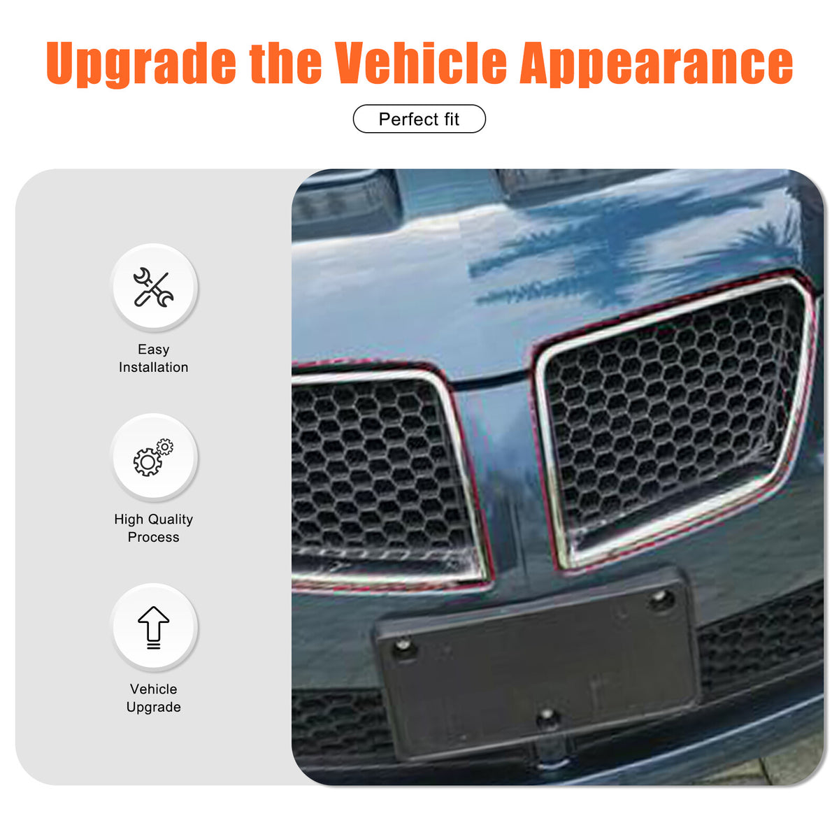 ABS Carbon Fiber Exterior front Grille frame Cover Trim For Pontiac G8 08-09 US 19