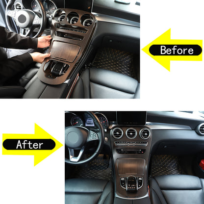 Wood Center Console Gear Panel Trim For Benz C GLC Class W205 X253 2015-2018 4