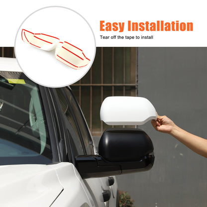 White ABS Exterior Rearview Mirror Cover Trim For Toyota Tundra/Sequoia 2022+ US 7